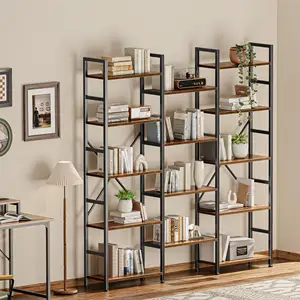 4 Tier Bookshelf Bookcase Wide Book Shelf Book Case With 11 Open Display Shelves