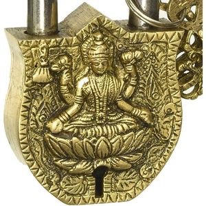 Laxmi Golden Brass <b>Padlock</b> with Keys Functional Anti-Theft and Waterproof Lock Solid Iron Material - Product Image 3