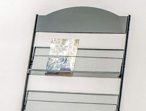 Porte-revues moderne en fer forgé pour le rangement et la présentation de journaux, brochures et livres, meuble de bureau et de salon - Product Image 5