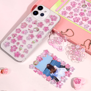 สติกเกอร์ 3 มิติ ลายดอกซากุระสีชมพู สไตล์การ์ตูนน่ารัก นูนลายดอกไม้ กันน้ำ สำหรับตกแต่งสมุดภาพ - Product Image 2