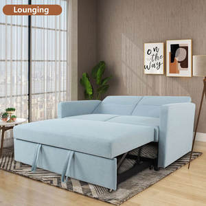 Sofá Cama Pequeño Tipo <span class=keywords><strong>Canape</strong></span> Azul Tamaño Queen de Tela al por Mayor para Socios - Product Image 4