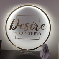 Éclairage LED pour salon de beauté Logo rétro-éclairé personnalisé Enseignes personnalisées pour logo d'entreprise Panneau commercial en métal léger Illuminate 3d Logo Sign