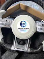 Volant en carbone véritable haute brillance avec boutons de commande, compatible avec Benz C E G CLA CLS AMG, Plug & Play, remplacement d'usine