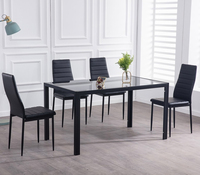 Ensemble de table à manger en cuir contemporain avec pieds en métal modernes pour la cuisine et la salle à manger, meubles pour la maison