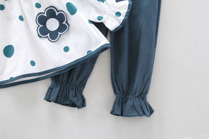 Wholesale Baby Clothes Girl <b>Pants</b> and Long Puff Sleeve Dot Skirt Blouse Sets Autumn - Product Image 4