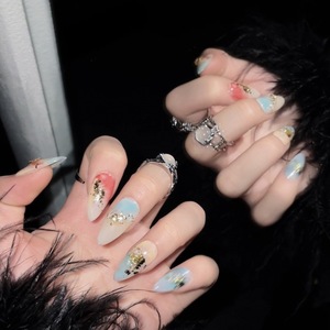 Diseño #1146 Belleza profesional Cubierta completa Almendra Mármol Oro Bronceado 10PCs Gel Prensa en las <span class=keywords><strong>uñas</strong></span> Etiqueta privada <span class=keywords><strong>Uñas</strong></span> postizas - Product Image 2