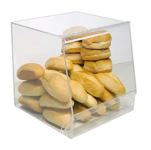 Display penyimpanan roti besar roti Pastry kue Bagel kustom akrilik tampilan kue kotak akrilik kue Pastry display Case