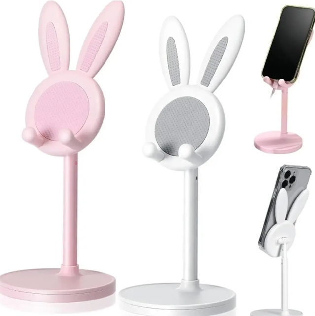 The Multi-functional Desktop Cute Phone Holder Is Suitable for Bunny Ears Mobile Phones Holder With Adjustable Lifting Stands