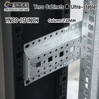 Baie de serveur de centre de données YNCO 42U 19 pouces sur pied, en acier SPCC, revêtement poudré noir, porte en verre trempé, capacité 6U, IP20