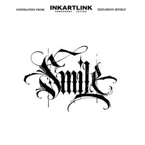 Tatuaje Temporal Personalizado <span class=keywords><strong>de</strong></span> Letras Góticas con Sonrisa, Caligrafía Chicana, Estilo Herbal, Semipermanente 15 Días, Arte Corporal para Brazo y Pierna, Venta al por Mayor - Product Image 4