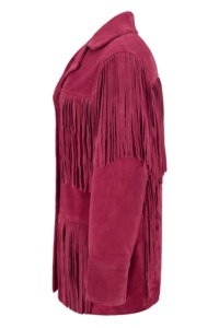 Chaqueta con Capucha para Mujer, Personalizada, 100% Cuero Nappa Fucsia Genuino, Diseño de Capucha, Cierre YKK, Marca Privada OEM/ODM, Ropa Urbana - Product Image 3