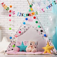 Guirlande de balles en feutre macramé colorée moderne, bannière à pompons arc-en-ciel, ensemble de guirlandes de lettres alphabétiques, décoration pour salon, chambre d'enfant, anniversaire