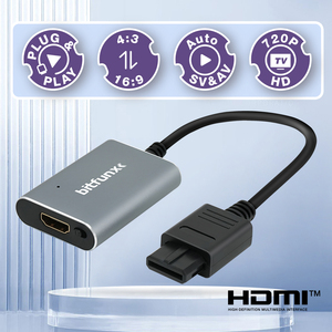 อะแดปเตอร์แปลงสัญญาณวิดีโอแบบ Retro Game Accessories ความละเอียด 720p HD รองรับ SV/AV สำหรับเครื่องเล่นเกม NTSC <span class=keywords><strong>PAL</strong></span> N64 <span class=keywords><strong>SNES</strong></span> NGC พร้อมฟังก์ชั่นปรับอัตราส่วนภาพ - Product Image 4