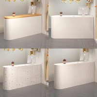 Table de bureau de luxe avec logo personnalisé comptoir de réception au design moderne pour hôtel ou salon de beauté