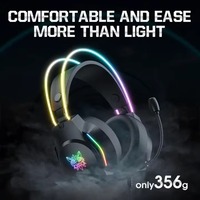 Audífonos para Juegos Onikuma X26 RGB LED, Diseño Sobre la Oreja, Resistentes al Agua IPX5, Cable de 2.2m, Códec AAC, Conexión por Cable