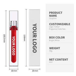 Prix d'usine, abordable, haute qualité, baume à lèvres liquide minéral hydratant et waterproof effet miroir, teinte glacée motif ours mignon - Product Image 6