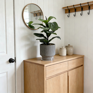 Maceta de Cemento con Remolino y Follaje Tropical Artificial - Decoración Moderna para Sala de Estar - Product Image 2