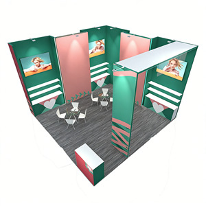 Système de stand modulaire incurvé polyvalent de 62 mm en tissu, structure modulaire reconfigurable pour exposition commerciale - Product Image 1