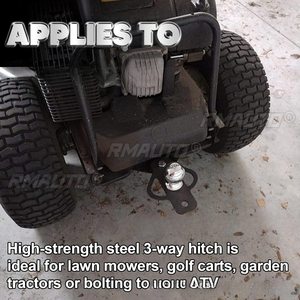 Adaptador de enganche de chasis de tres vías para tractor, carrito de golf, cortacésped, instalación de bola de remolque con pernos - Product Image 3
