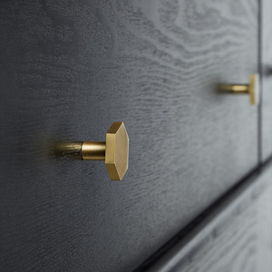 <b>Copper</b> Cabinet Handle Octagonal Minimalist Design For Wardrobe Drawer <b>Door</b> Surface Mounted Durable Finish - Product Image 1