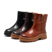 Bottines imperméables vintage pour femmes, à lacets, avec semelle en caoutchouc, légères