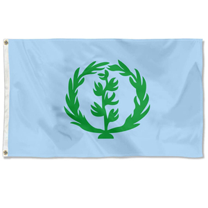Livraison rapide au prix de vente direct <span class=keywords><strong>Histoire</strong></span> érythréenne 1952-1961 Extérieur double face avec anneaux en laiton Drapeau national érythréen - Product Image 1