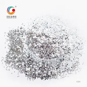 GH4000 Factory Wholesale Bulk Silver PET Hexagonal Glitter Powder For Nail Art Paper Printing Wallpaper