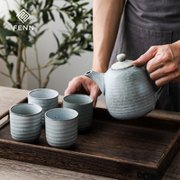 FENN Faible MOQ Théière et cafetière en porcelaine émaillée réactive, ensemble de théières en céramique chinoise vintage avec tasses à thé