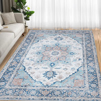 Alfombras Print Boho Tapis de zone 9x12 Living Room Grand tapis lavable avec support antidérapant Tapis anti-chute résistant aux taches