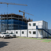 Bâtiment de bureau modulaire préfabriqué en acier de 20 pieds à assemblage rapide pour chantier