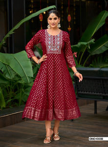 ผ้าเรยอนพิมพ์ลายชินนอน สไตล์ปาร์ตี้ ใส่ได้ทุกฤดู ชุดคุรตีทำงาน - Product Image 5