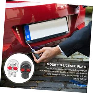 Soporte de matrícula de aleación de aluminio con gancho de remolque para motocicletas, tornillo de matrícula tipo esqueleto - Product Image 3