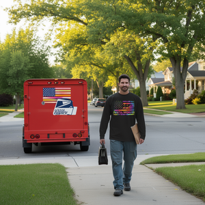 Camiseta de manga larga para trabajador postal, diseño de bandera estadounidense, Servicio Postal de EE. UU. - Product Image 3