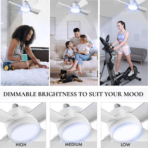 Beeman Mini Dimmable Household Led Fan Light White Led <b>Socket</b> Ceiling Fan Lights With <b>Remote</b> <b>Control</b> - Product Image 6