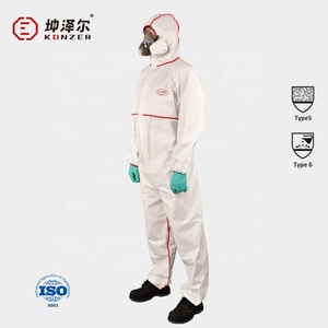 Eenmalig Gebruik Type 5 6 Zomen Naaien Veiligheid Overall Wegwerp Full Body Bescherming Geïsoleerd Niet Geweven Pak Uit Één Stuk - Product Image 2
