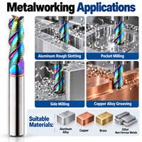 3-Schneiden DLC-beschichteter HSS-Schruppfräser 6mm Hochgeschwindigkeitsfräser für Aluminium, Kupfer, CNC-Metallbearbeitung