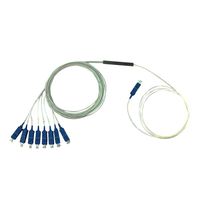 Fibervision pemisah PLC serat optik Mini-blockless tipe 1*8 pemisah serat PLC pembagi pasif optik