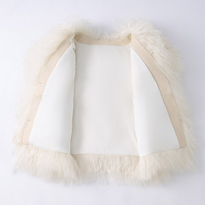 女性のための新しい到着ノースリーブ羊子羊毛皮ジレット本物のモンゴル毛皮クロップドベスト - Product Image 4