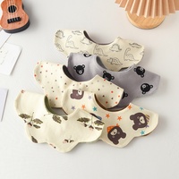 Bavoir en coton style Ky pour bébé, double face, adapté aux nourrissons et aux tout-petits (1-3 ans), bavoir d'alimentation absorbant la bave