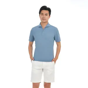 MTM individuelles Sommer-Polo-Hemd für Herren lose Passform atmungsaktiv kurzarm-T-Shirt maßgeschneidert lässiger Stil mit solidem Muster