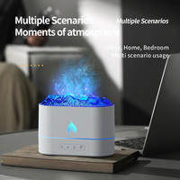 Nouveau design lave simulée ultrasons brume fraîche bleu feu diffuseur d'huile essentielle humidificateur bureau chambre flamme diffuseur d'arôme