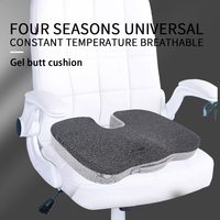 Coussin de siège en silicone de refroidissement Coussin de chaise de bureau de luxe confortable-Coussin de siège de voiture antidérapant, soulagement de la douleur au coccyx