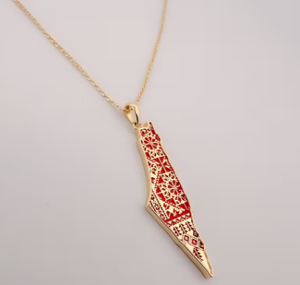 Mappa della Palestine in colore rosso croce motivo gioielli in 2024 - Product Image 6