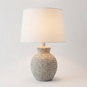 Lámpara de Mesa de Cerámica Hecha a Mano con Textura, Lámpara de Noche de Concreto para Mesita de Noche, Lámpara de Mesa con Base de Jarrón para Ambiente de Dormitorio - Product Image 6