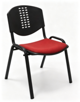 Chaise de conférence exécutive ergonomique moderne en tissu avec dossier solide et base métallique empilable pour bureaux, salles de réunion et écoles