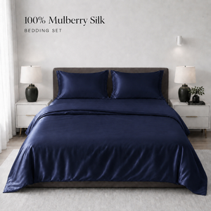 Parure de <span class=keywords><strong>lit</strong></span> de luxe en soie chinoise avec housse de <span class=keywords><strong>couette</strong></span>, taie d'oreiller et drap-housse, tailles Queen et King - Product Image 5