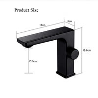Robinet de salle de bain intelligent numérique LED de luxe moderne avec lampe, mitigeur monocommande en laiton noir pour lavabo