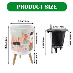 Maceta moderna con patas de madera, blanca, para jardín, uso interior y exterior - Product Image 5