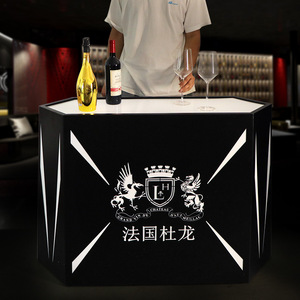 Support de présentation de vin rectangulaire éclairé par LED, en acier inoxydable, rechargeable, pour les fêtes et les lieux commerciaux - Product Image 2