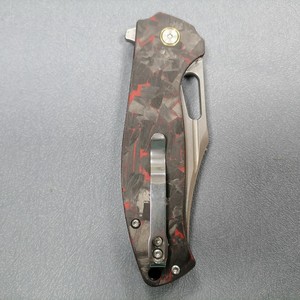 Xr50r2 mới nhất thiết kế màu đen sợi Carbon Đỏ xử lý sắc nét gấp dao 14c28n thép Túi dao bóng mang cắm trại dao - Product Image 4